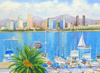 Mary Helmreich; San Diego Fantasy By Mary..., 2013, Original Watercolor, 22 x 16 inches. Artwork description: 241 This is my latest watercolor painting.I' ve painted & sold many watercolor paintings over the past 30 years. This is one of my best. It' s quintessential San Diego: Dream & reality.  ...