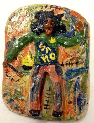 Henry Funches; I Am Basquiat , 2013, Original Sculpture Ceramic,   inches. Artwork description: 241   , basquiat, picasso, h. funches  dancing with color , dance smile laugh , chasing color pt2, flight , the red parrot  , should train , don cornelius   beauty    , illusion, the illustrious illusion  whitney houston, whitney , bobby brown , she flows  the birth , the bith in full color . i , i love art, henryafunches, h. funches3rd, ...