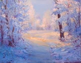 Julia Utiasheva; Winter Path, 2008, Original Painting Oil, 18 x 14 inches. Artwork description: 241  Oil on canvas panel 14