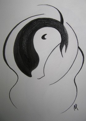 Reka Viktoria Nemet; JinJang Horse, 2008, Original Drawing Other, 297 x 420 mm. Artwork description: 241  Finding a shape or symbol in an other with a kind of still metamorphosis. ...
