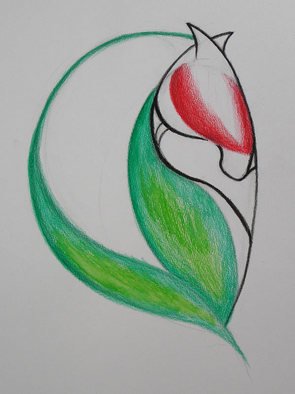 Reka Viktoria Nemet; Tulip, 2011, Original Painting Acrylic, 29.7 x 42 inches. Artwork description: 241  The colors of a tulip on the shape of a horse head or the shape of a tulip? ...