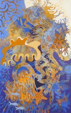 Hilary Pollock; The Reef Downunder, 2010, Original Painting Acrylic, 2 x 3 feet. 