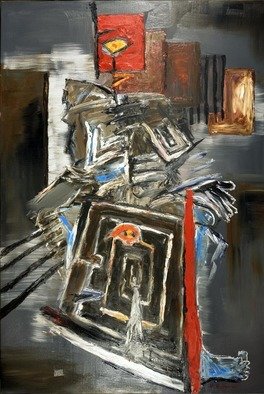 Maciej Hoffman, 'Something Is Falling Apart', 2008, original Painting Oil, 150 x 220  x 3 cm. 