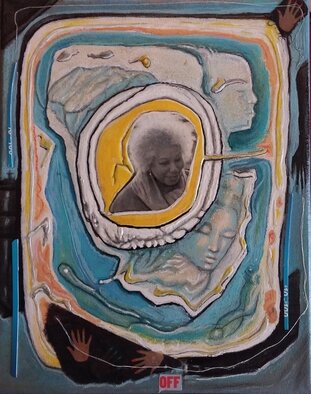 Hampton Olfus; Ok This Is Off The Record, 2022, Original Mixed Media, 8 x 10 inches. Artwork description: 241 This is from the mixed media series, that were influenced by my older mixed media works. I added nuances of what is contemporary to the new works. ...