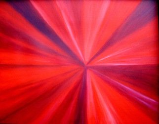 Anne-Marie Landry; Red Ray, 2015, Original Painting Acrylic, 20 x 16 inches. Artwork description: 241  red, light, rays, burst ...