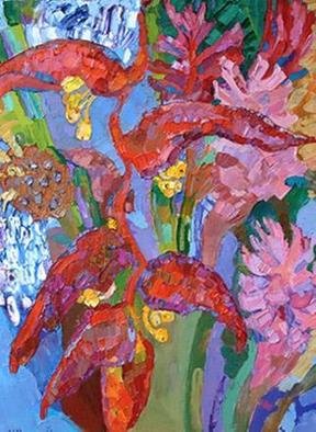 Inna Kulagina; Flowers Of Helikoniya, 2005, Original Painting Oil, 60 x 80 cm. Artwork description: 241 Helikoniya is one of the most beautiful flowers growing in the tropical climet...