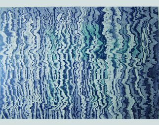 Lijing Liu; Reflection Of Trees, 2009, Original Printmaking Woodcut, 115 x 78 cm. Artwork description: 241  blue, Natural, LifePS!EcologyPS!BeautifulPS!adornmentPS!Life, Inverted imagePS!coloured wood- cutPS!Reflection in the waterPS!color process  ...