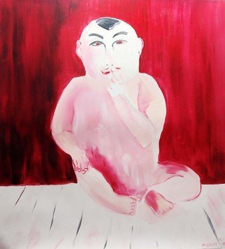 Mert Ulcay; Red Buddha, 2013, Original Painting Oil, 153 x 140 cm. 