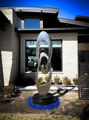 Hunter Brown; Fusion, 2021, Original Sculpture Steel, 30 x 106 inches. Artwork description: 241 Fusion is a contemporary stainless steel sculpture composed of large interlocking loops. ...