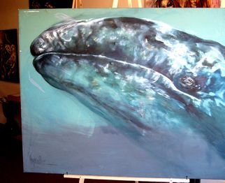 Hyacinthe Kuller-Baron; BLUE WHALE From ANIMAL NA..., 2010, Original Painting Acrylic, 4 x 5 feet. Artwork description: 241  BLUE WHALE IS 4'X5' OIL ON CANVAS AND IS AVAILABLE AS A FINE ART GICLEE ...