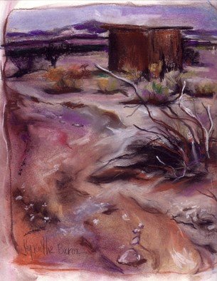 Hyacinthe Kuller-Baron; Pastell And Scap, 2007, Original Pastel Oil, 8 x 11 inches. Artwork description: 241   Oil Pastel drawing of the Baron Conservancy in the desert. On archival paper, 8