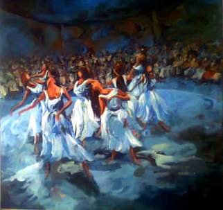 Al Shaikh Aldaw; Dancers, 2017, Original Painting Acrylic, 150 x 150.2 cm. 
