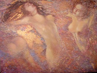 Irena Dukule; Swimmers, 2008, Original Painting Oil, 121 x 91 cm. 