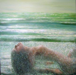 Irena Dukule; Waiting For Waves, 2007, Original Painting Oil, 90 x 76 cm. 