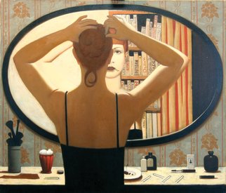 Stanislav Ilin; The Mirror, 2000, Original Painting Oil, 85 x 100 cm. Artwork description: 241   Painting, still life, color, fine art, exquisite, individual, creative, beauty,  ...
