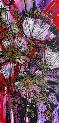 Irina Rumyantseva; Explosive Flowers, 2015, Original Painting Acrylic, 20 x 40 inches. Artwork description: 241  A unique style of floral painting. Blossoming abstract poppies using purple/ lilac and pink acrylic flowers on deep edge box canvas, ready to hang. ...