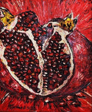 Irina Tretyak; Pomegranate, 2016, Original Painting Oil, 100 x 120 cm. Artwork description: 241  The red sounds, shines like the fire, and in the fire 