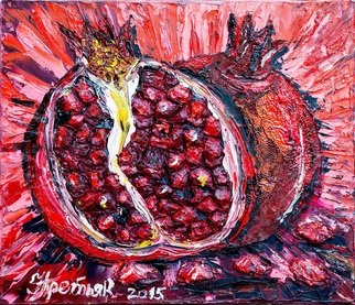 Irina Tretyak; Pomegranate Depth, 2014, Original Painting Oil, 50 x 70 inches. Artwork description: 241  We always had something like this. It might have seemed that we were conducting a dialogue, but infact, those were two monologues that sometimes overlapped. Albert Sanchez Pinol ...