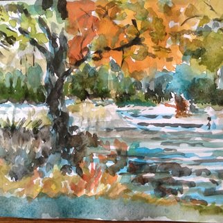 Issam Tewfik; Lake View, 2014, Original Watercolor, 9 x  inches. Artwork description: 241       A lovely scene  of  a lake    ...