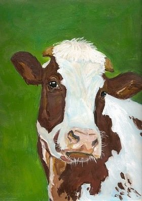 Josep Manel Marti Gomez; Cow, 2010, Original Painting Acrylic, 23 x 32 cm. 