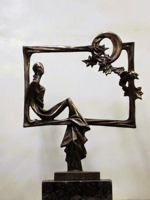 Alexander Iv Ivanov; Moonlight, 2015, Original Sculpture Bronze, 30 x 42 cm. Artwork description: 241 bronze, sculpture, love, romance, abstraction...
