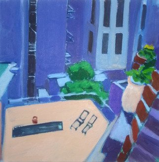 Jane Mcnichol; Six Flights Up, 2012, Original Painting Oil, 20 x 20 inches. Artwork description: 241   This is a view to the East of my Manhattan apartment ...