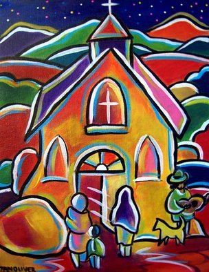 Jan Oliver; Arroyo Seco Serenade, 2006, Original Painting Acrylic, 9 x 12 inches. Artwork description: 241 This is a painting of a small adobe church in New Mexico.  ...