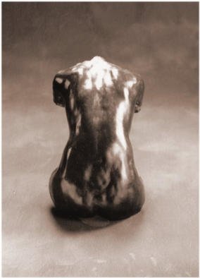 Bruce Naigles; From The Back, 1994, Original Sculpture Bronze,  30 cm. Artwork description: 241 This is a hanging sculpture of a woman' s back. Grace and sensitivity, two qualities which lend sensuality to the female form....