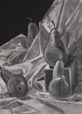 Jamie Boyatsis; Pear Still Life, 2013, Original Drawing Charcoal, 20 x 24 inches. 