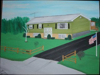 John Chicoine; Niverville Home, 1976, Original Painting Oil, 26 x 34 inches. 