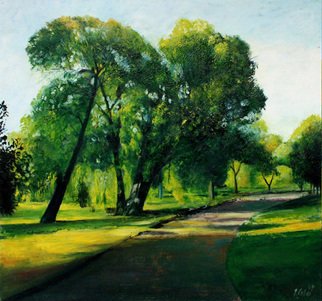 Joseph Coban; Arboretum Path, 2009, Original Painting Oil, 24 x 24 inches. Artwork description: 241   Wonderful trees in the morning, Arboretum Ottawa     ...