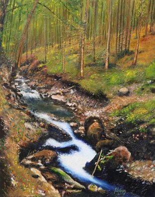 Joseph Coban; Carpatian Creek, 2010, Original Painting Oil, 22 x 28 inches. Artwork description: 241  Calm woods in Carpatian Mountains, brings me back to my childhood  ...