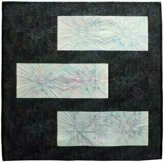 Jean Judd; Marbled Windows 1, 2023, Original Mixed Media, 34.8 x 34 inches. Artwork description: 241 Marbled Windows134aEUR x 34. 75aEUR86. 5 x 89cmA(c) 2023 Jean M.  Judd Artists Rights Society New YorkHand Stitched Thread on Hand Marbled Textile Available for PurchaseThe Marbled Windows series was conceived in January of 2023, when I pulled out the eight panels from 2017 ...