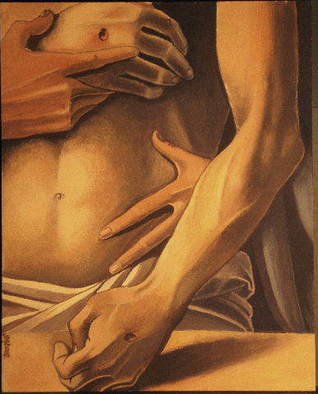 Jean Meyer; Bellini Detail, 2002, Original Painting Acrylic, 20 x 25 cm. 