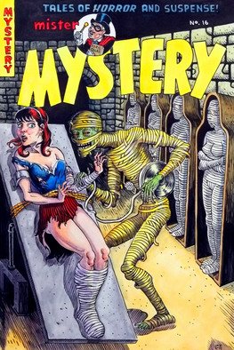 Jeffrey Dickinson; Mister Mystery, 2011, Original Watercolor, 11 x 15 inches. Artwork description: 241     My version of an old comic cover from the 50s, done for the Covered blog.  ...