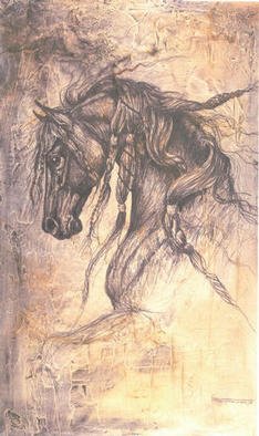 Jeffrey Foster Thomas; Rennaissance Horse, 2005, Original Other, 22 x 36 inches. Artwork description: 241  Neo- Fresco. Plaster on wood with organic and other stains. Depicts a Friesian horse. ...