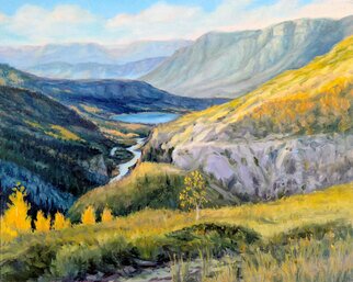 Jerry Maloney; On The Way To Redcliff, 2022, Original Painting Oil, 8 x 10 inches. Artwork description: 241 This is the view as you travel up Hwy 24 towards Redcliff, Colorado.  Below is the upper Eagle river and the Gilman Mine tailings pond. ...
