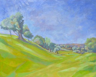 Jessica Dunn; Fairway At Benamour, 2012, Original Painting Oil, 150 x 120 cm. Artwork description: 241  Oil painting, golfer in an Algarve landscape, Benamour Golf. ...