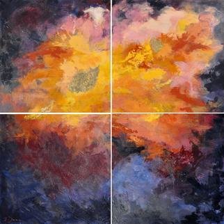 Jessica Dunn; The Dreamer, 2013, Original Painting Acrylic, 120 x 120 cm. Artwork description: 241  Quadriptych - abstract ...