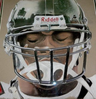 Justin Gladfelter; Reflection , 2014, Original Pastel, 16 x 18 inches. Artwork description: 241  Football, reflection, stadium, helmet ...