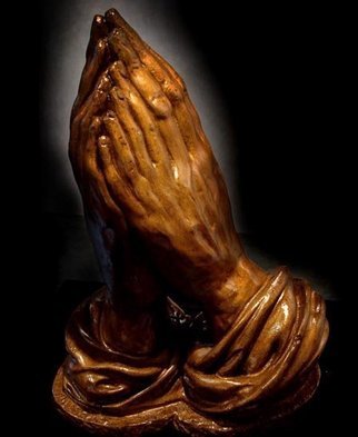 Jessica Goldfinch; Praying Hands, 2010, Original Sculpture Other,  11 inches. Artwork description: 241   Cold Cast Bronze     ...