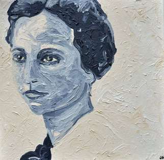 Jaime Hesper; Lady Schizzi, 2012, Original Painting Oil, 12 x 12 inches. Artwork description: 241  Italian,  portrait of woman, expressionist, thick paint, heavy brushstrokes, inspired by vintage photo,  history, ivory and gray prominent colors, oil on canvas. gallery wrapped canvas.           ...