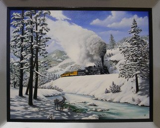 Jimmy Wharton; Winter Ride, 2011, Original Painting Oil, 30 x 24 inches. Artwork description: 241  train ride on Durango Si; lverton train  ...