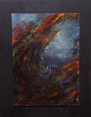 Jean-Luc Lacroix; Procession Nomade, 2012, Original Painting Acrylic, 33 x 24 cm. Artwork description: 241     Acrylic on canvas, 24 x 33 cm. abstract landscape, 34 x 48 cm, framed     ...