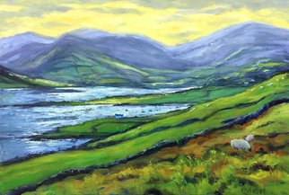 John Maurer; Afternoon Dingle Peninsula, 2020, Original Painting Oil, 38 x 26 inches. Artwork description: 241 This is a painting from a recent trip to Ireland.  One of the countless, amazing views I encountered.  Oil on canvas.  Framed in a brushed silverfloaterframe with black sides. ...