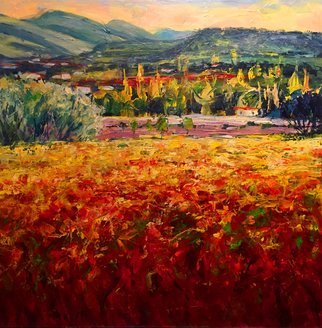 John Maurer; Provence Ablaze, 2019, Original Painting Acrylic, 24 x 24 inches. Artwork description: 241 Original acrylic painting from my trip to Provence.  Painted on birch cradle boart with palette knives and brushes.  ...