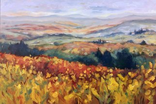 John Maurer; Tuscan Haze, 2020, Original Painting Oil, 38 x 26 inches. Artwork description: 241 Painted from a sketch and photo taken while traveling in Tuscany.  Oil on canvas.  Framed in a brushed silverfloaterframe with black sides. ...