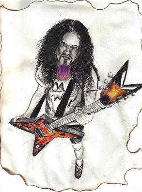 Jodie Hammonds; Dimebag Darrel, 2011, Original Drawing Charcoal, 8 x 10 inches. Artwork description: 241  From the Heavy Metal band Pantera and Damageplan ...