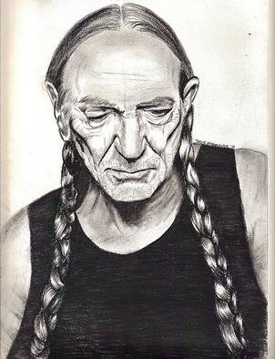 Jodie Hammonds; Willie Nelson, 2011, Original Drawing Charcoal, 8 x 10 inches. Artwork description: 241   Country Icon Willie Nelson ...