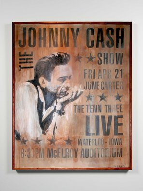 Joe Morris; Mr Johnny Cash, 2008, Original Mixed Media, 48 x 60 inches. Artwork description: 241  Own a one of a kind Joe Morris art. A niche Joe Morris has coined poster painting....
